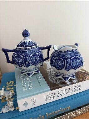 Vintage Bombay Company “Adelaide” Pattern Cream and Sugar Set